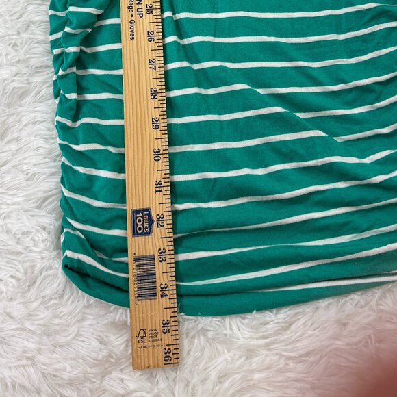 GIBSON Ruched Side Tank Dress Striped Teal Size XXS EUC - Picture 9 of 9